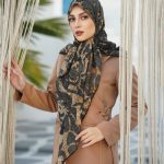 روسری رنگی طرح دار کد 6530