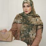 روسری رنگی طرح دار کد 6535
