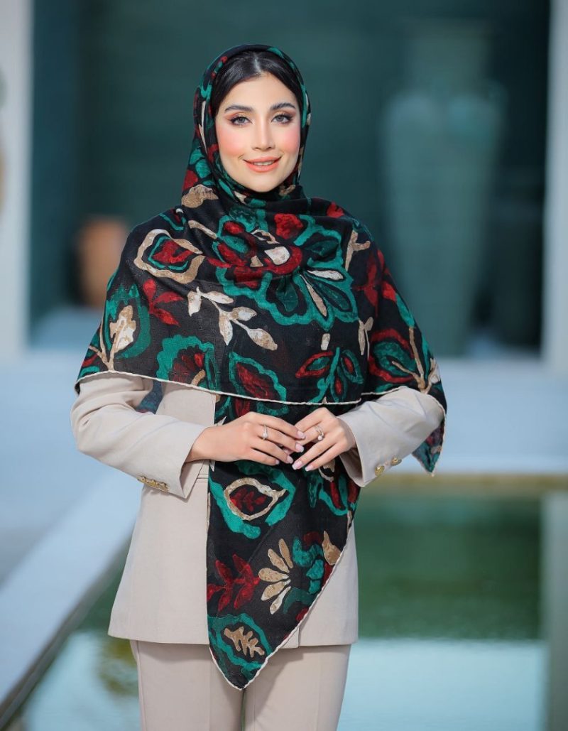 روسری رنگی طرح دار کد 6539 - Image 1