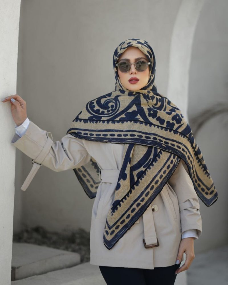 6550 روسری رنگی طرح دار کد 6550 - Image 1