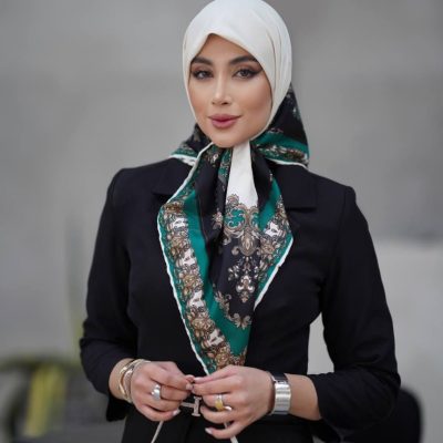 روسری رنگی طرح دار کد 6559