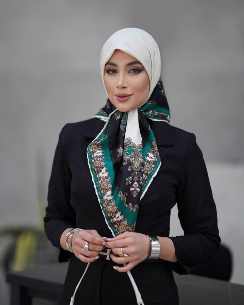 روسری رنگی طرح دار کد 6559 - Image 1