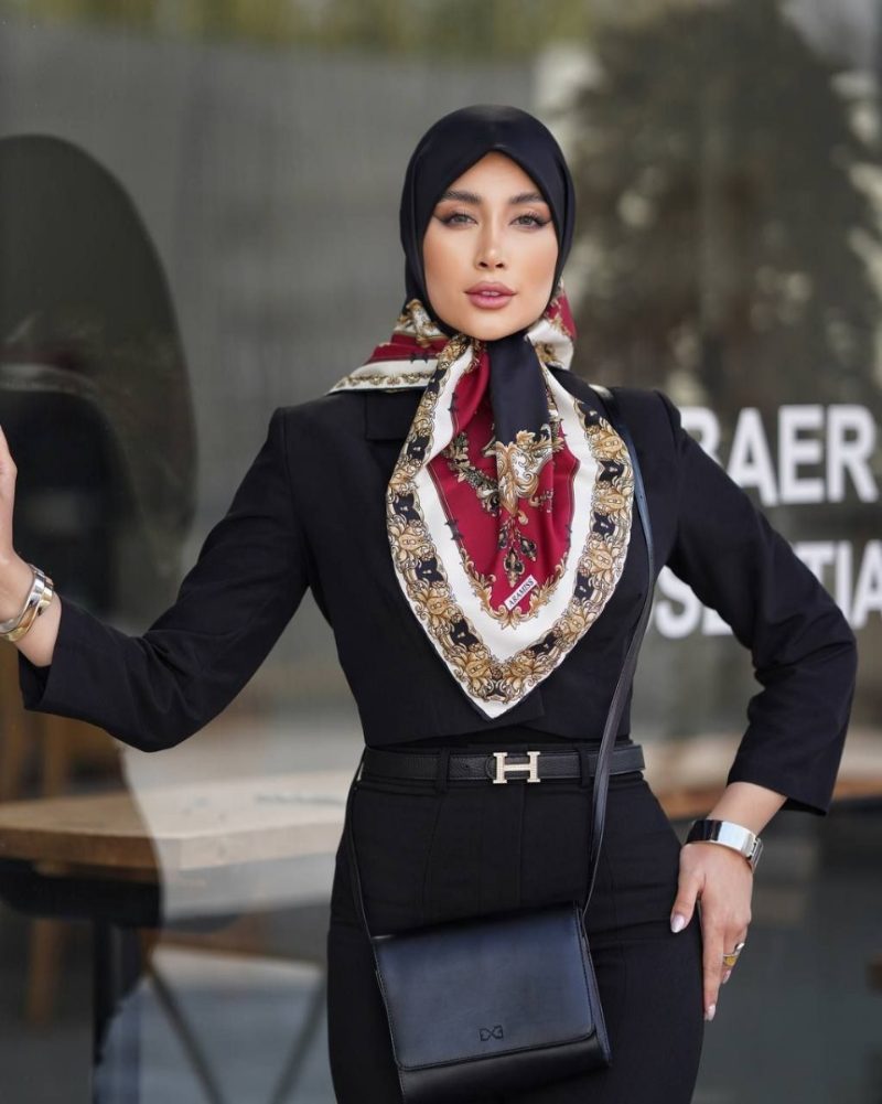 6560 روسری رنگی طرح دار کد 6560 - Image 1