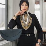 روسری رنگی طرح دار کد 6563