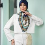 روسری رنگی طرح دار کد 6564