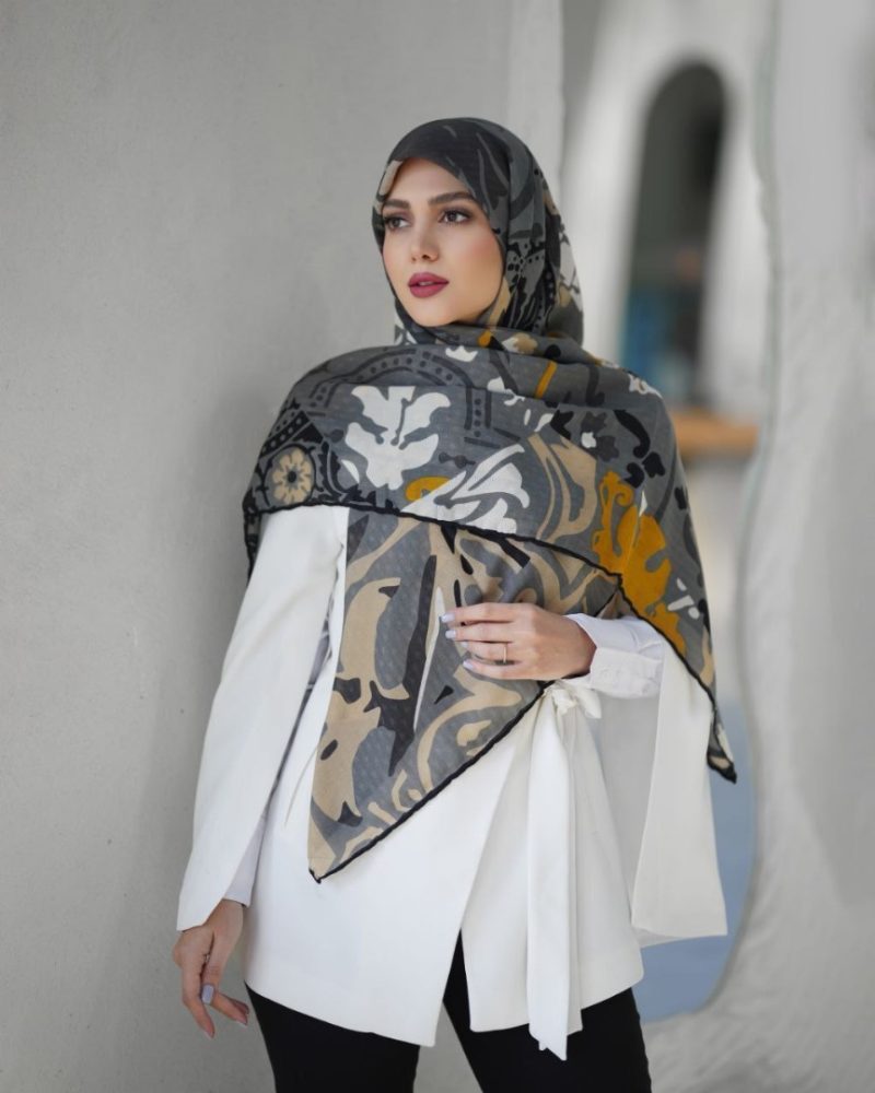 روسری رنگی طرح دار کد 6565 - Image 1