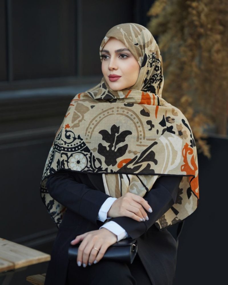 روسری رنگی طرح دار کد 6569 - Image 1