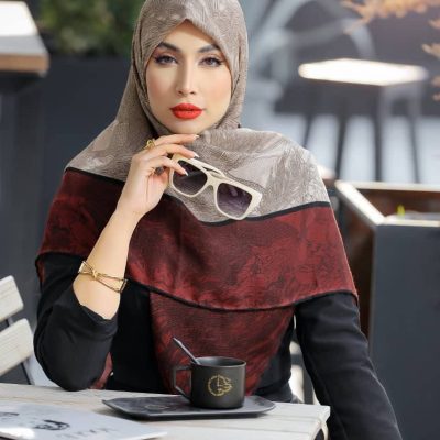 روسری رنگی طرح دار کد 6579