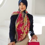 روسری رنگی طرح دار کد 6582