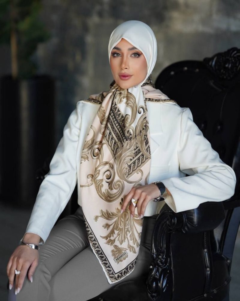 روسری رنگی طرح دار کد 6586 - Image 1