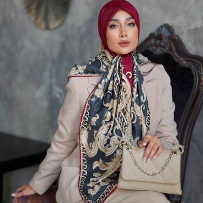 روسری رنگی طرح دار کد 6587