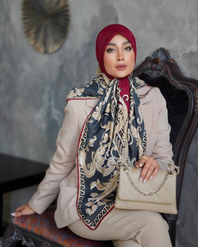 روسری رنگی طرح دار کد 6587 - Image 1