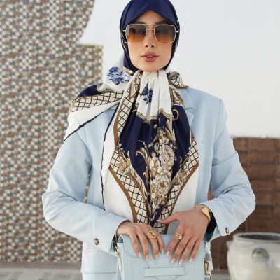 روسری رنگی طرح دار کد 6589