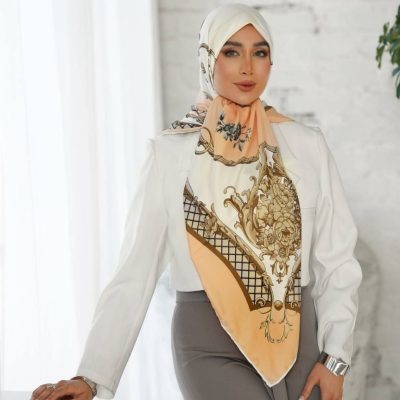 روسری رنگی طرح دار کد 6590