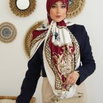 روسری رنگی طرح دار کد 6592
