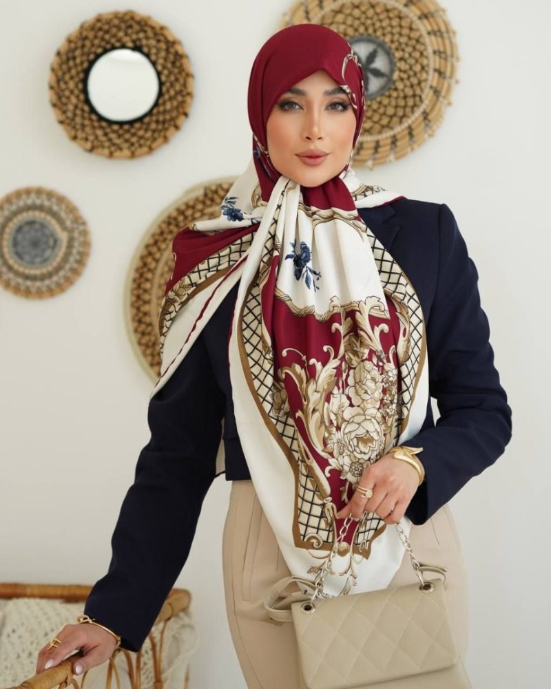 6592 روسری رنگی طرح دار کد 6592 - Image 1