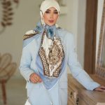 روسری رنگی طرح دار کد 6593