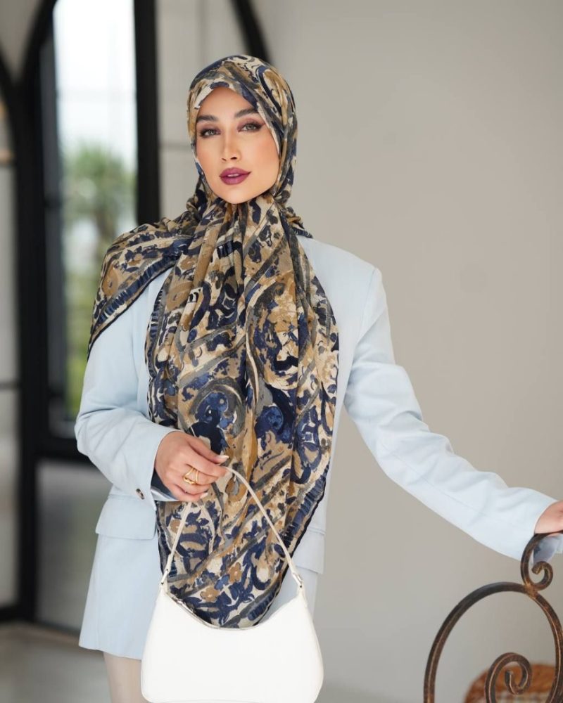 روسری رنگی طرح دار کد 6594 - Image 1