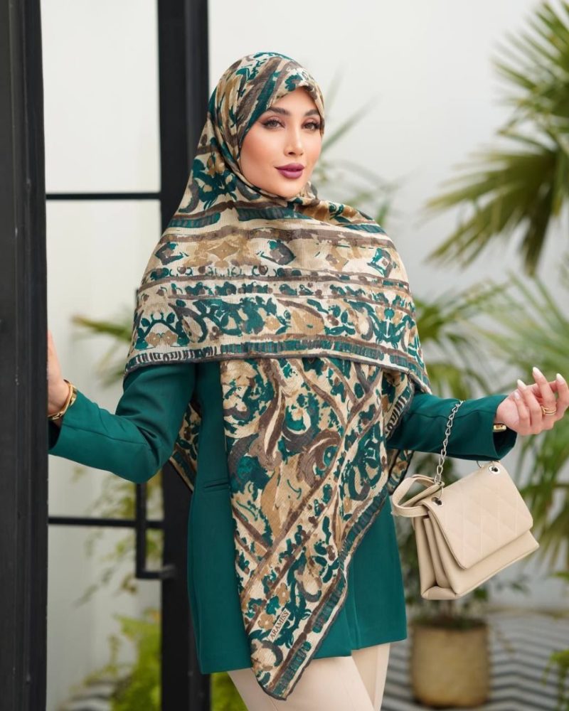 6595 روسری رنگی طرح دار کد 6595 - Image 1