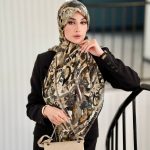روسری رنگی طرح دار کد 6596