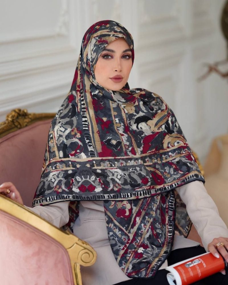6597 روسری رنگی طرح دار کد 6597 - Image 1