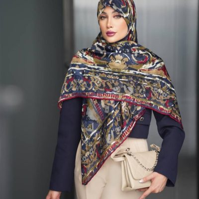 روسری رنگی طرح دار کد 6598