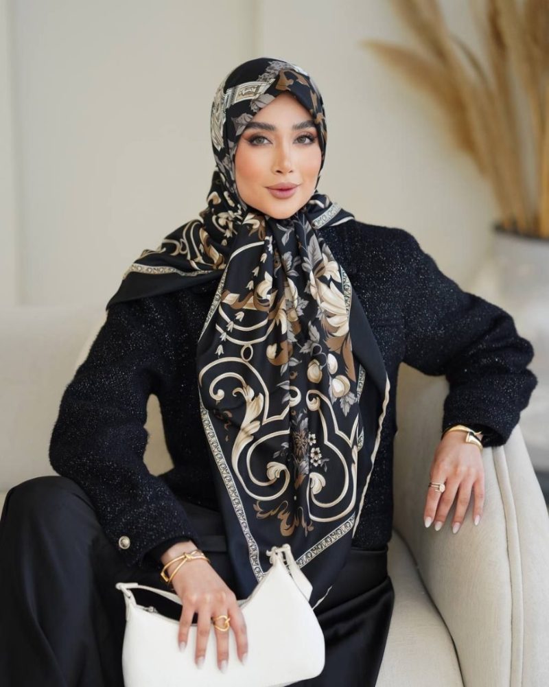 روسری رنگی طرح دار کد 6600 - Image 1