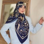روسری رنگی طرح دار کد 6602