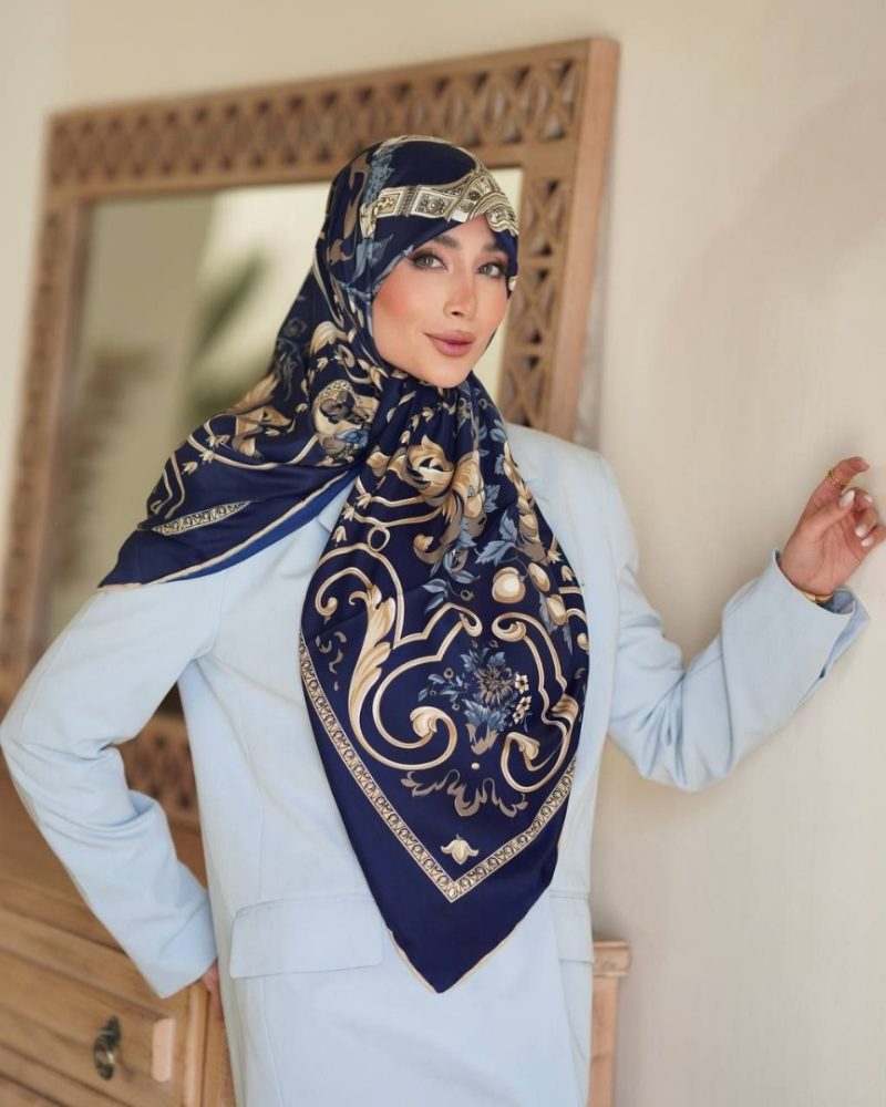 روسری رنگی طرح دار کد 6602 - Image 1