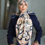 روسری رنگی طرح دار کد 6603