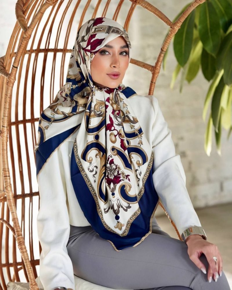 6604 روسری رنگی طرح دار کد 6604 - Image 1