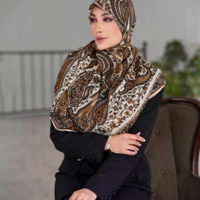 روسری رنگی طرح دار کد 6606