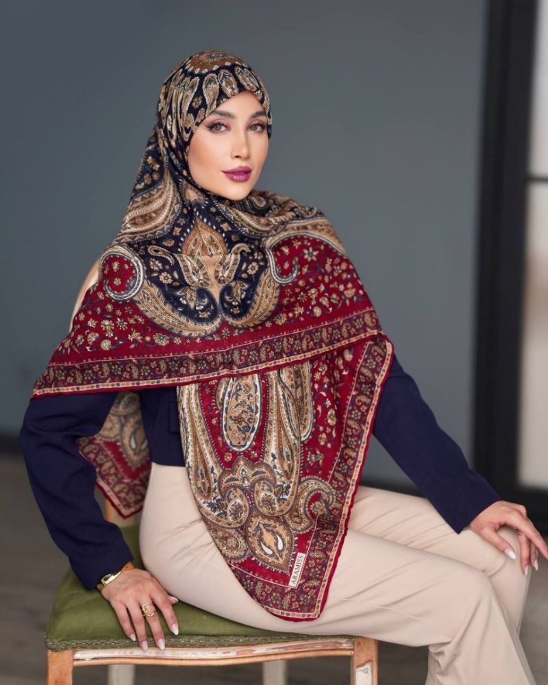 6607 روسری رنگی طرح دار کد 6607 - Image 1