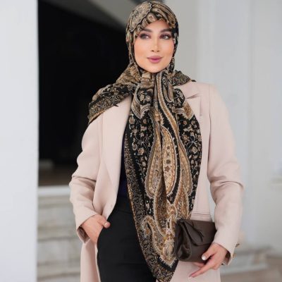روسری رنگی طرح دار کد 6608