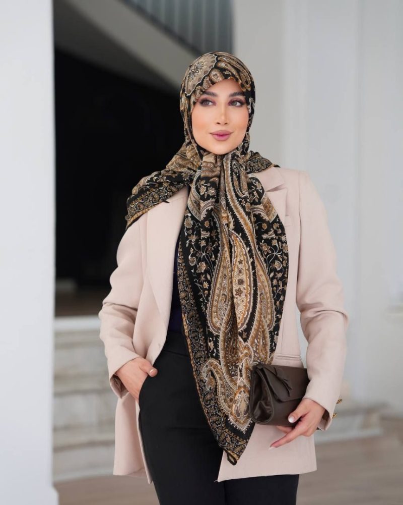 6608 روسری رنگی طرح دار کد 6608 - Image 1