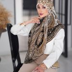 روسری رنگی طرح دار کد 6609