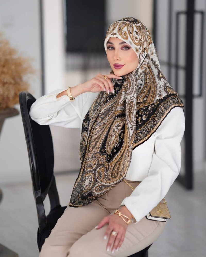 6609 روسری رنگی طرح دار کد 6609 - Image 1