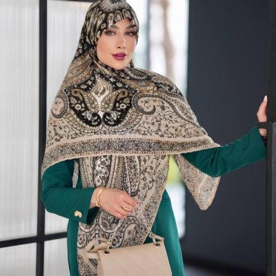 روسری رنگی طرح دار کد 6610