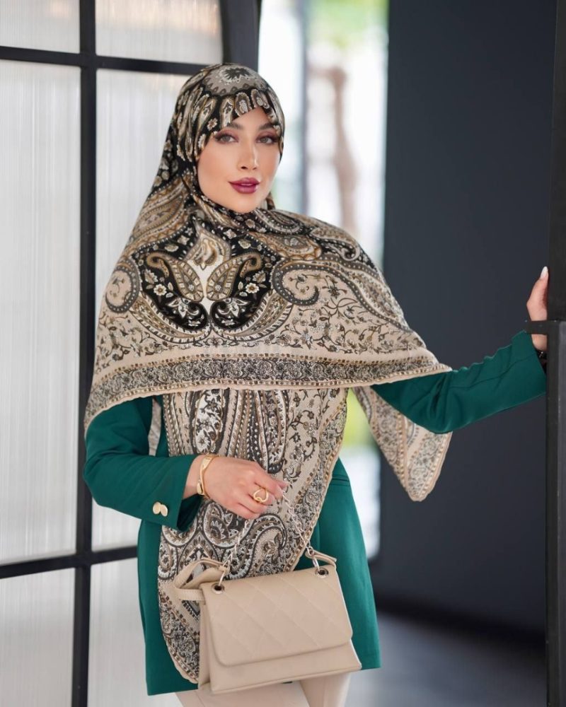 6610 روسری رنگی طرح دار کد 6610 - Image 1