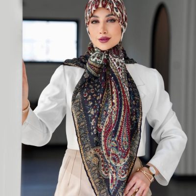 روسری رنگی طرح دار کد 6611