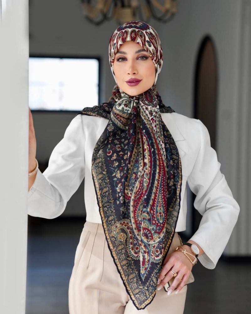 6611 روسری رنگی طرح دار کد 6611 - Image 1