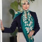 روسری رنگی طرح دار کد 6614