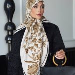 روسری رنگی طرح دار کد 6615