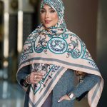 روسری رنگی طرح دار کد 6618