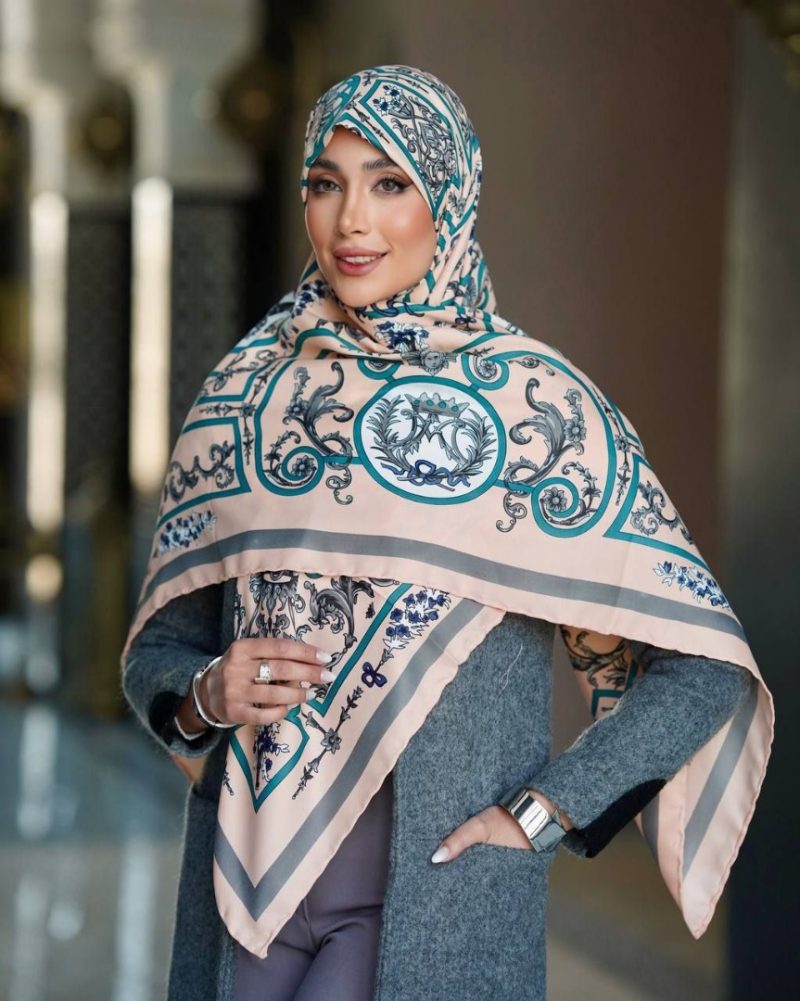 روسری رنگی طرح دار کد 6618 - Image 1