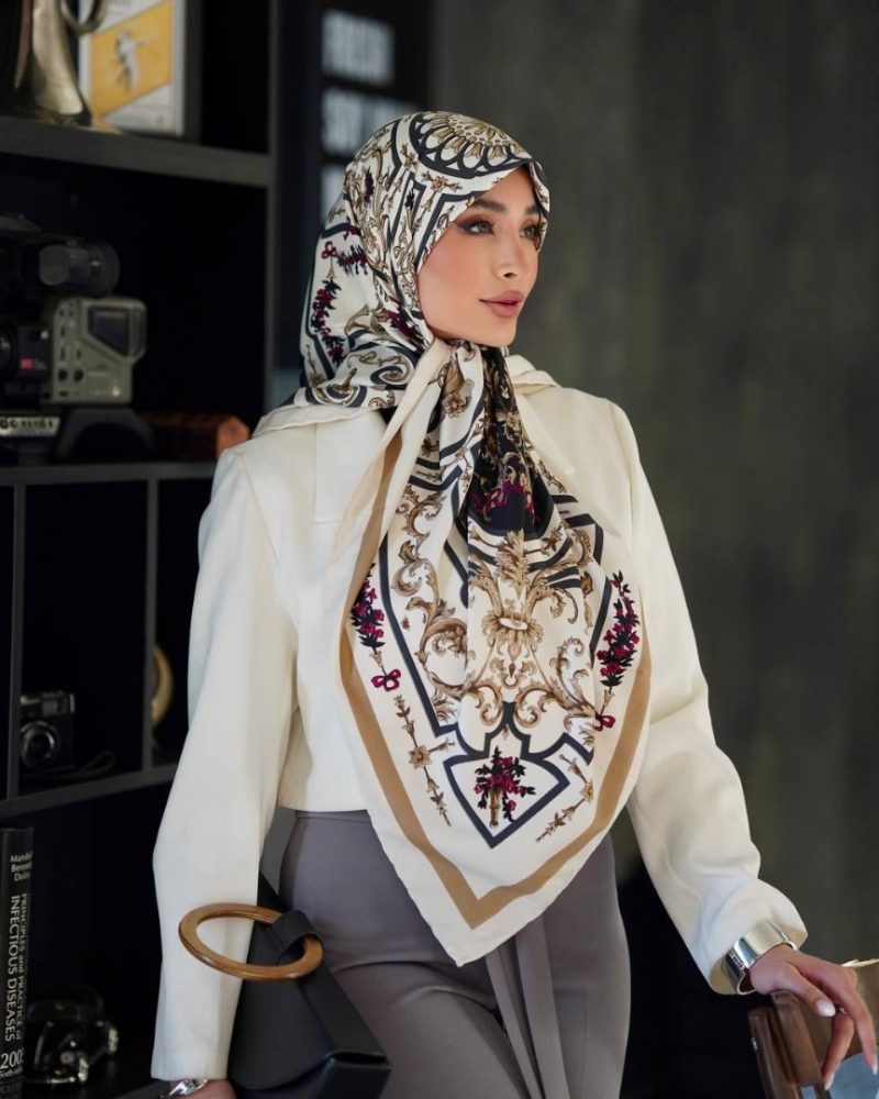 روسری رنگی طرح دار کد 6621 - Image 1