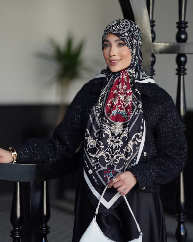 روسری رنگی طرح دار کد 6622 - Image 1