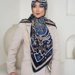 روسری رنگی طرح دار کد 6623