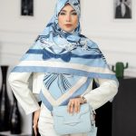 روسری رنگی طرح دار کد 6628