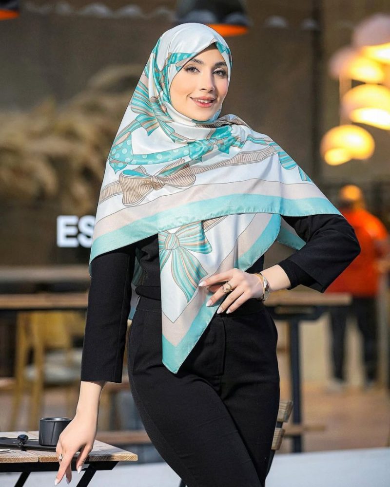 6631 روسری رنگی طرح دار کد 6631 - Image 1